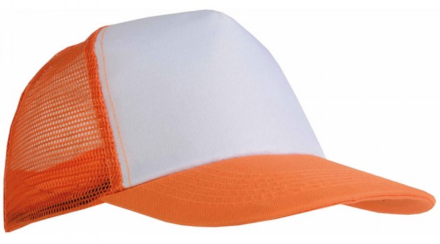 Cappellino Polo Sud con posteriore a rete arancione